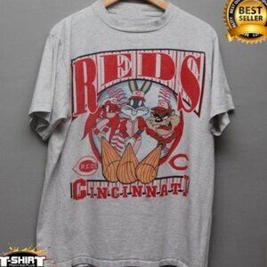 Vintage MLB Looney Tunes Cincinnati Reds Shirt, Cincinnati Reds Shirt, Baseball